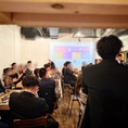 プロジェクター完備！会社の忘年会や結婚式2次会で活躍しております。ビンゴ大会、動画を流したりとできます。対応機材としては携帯(タイプC不可)パソコン、DVD等も対応可能♪