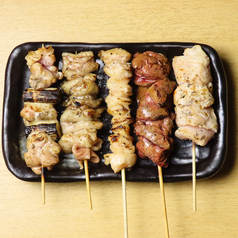 大山鶏の串焼き5種盛り合わせ