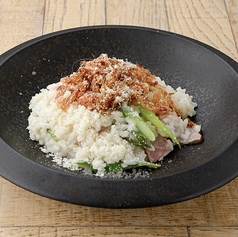 桜海老と鎌倉ベーコン、アスパラガスのリゾット