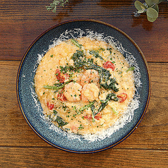 エビとほうれん草のアメリケーヌリゾット