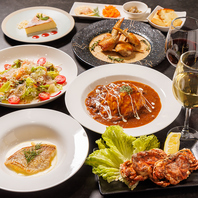 月替わりで楽しめるシェフこだわりのコース料理
