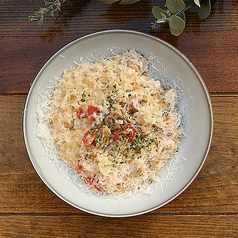 ローストチキンと蓮根のチーズリゾット