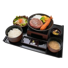 とろけるハンバーグと海老フライLサイズ[250g]御膳