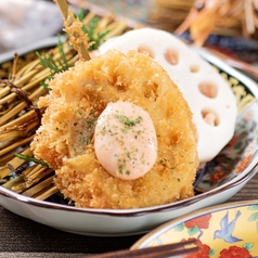 自家製つくね蓮根串カツ