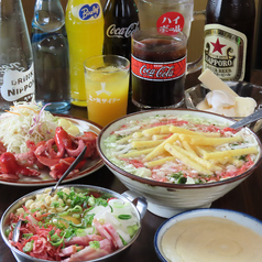 下町もんじゃお好み焼きつるとカメのコース写真