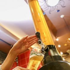 こんななが～いビールタワーも特典の中に無料であります