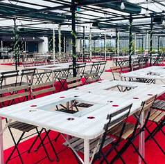 4名~6名でご利用いただけるテーブルコンロチェア※チャイルドチェアは当日先着順でご利用いただけます(数に限りあり)