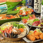 旬の新鮮な魚介を使用した宴会コースは飲み放題付お一人様3000円～！