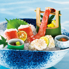 タラバかに造り三種盛
