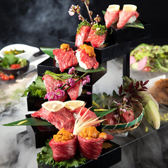 神戸牛・天空の肉寿司階段 2貫×7種
