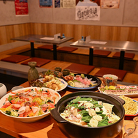 広々空間の掘りごたつ席は各種お集まりごとにピッタリ