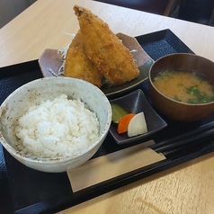 刺身あじのアジフライ定食