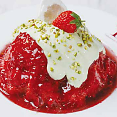 いちごとピスタチオのかき氷