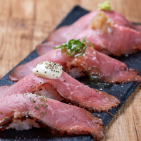 とろける至福。ローストビーフの肉寿司