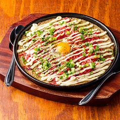 桜エビとたこ山芋とろろ鉄板焼き