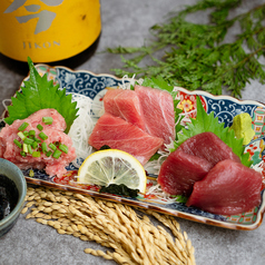 本日マグロの三点盛り合わせ