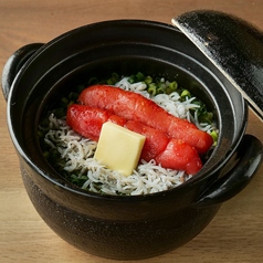 丸ごと明太子としらすの土鍋ご飯