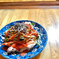 蒸し鶏梅サラダ