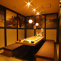 大人数にはピッタリ！3タイプの個室準備しています。