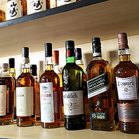 5大ウイスキーと100種以上の豊富なドリンクをご用意◎