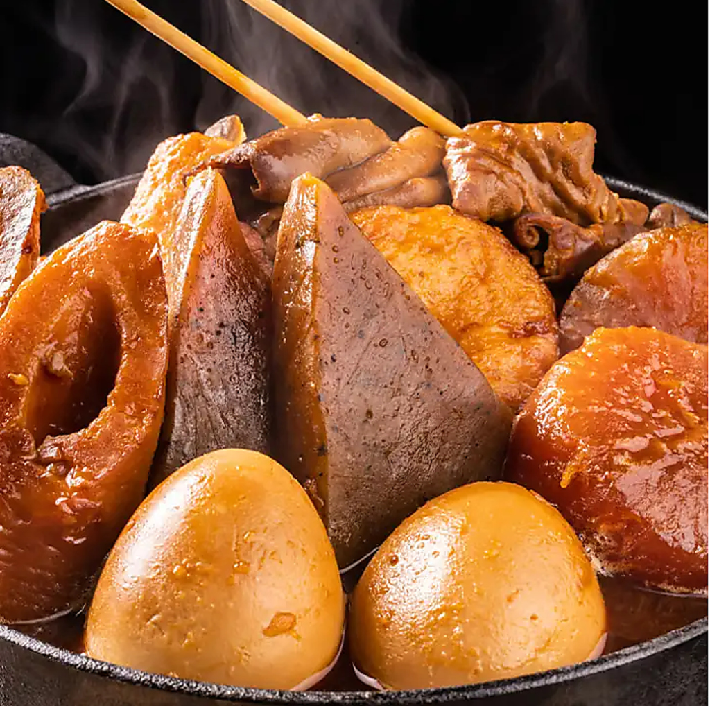 【名古屋飯・地元飯】中まで味噌が染み込み、濃い赤褐色になったおでんの具を是非ご賞味ください