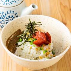 カツオ節と梅茶漬け