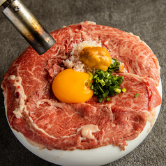 村上牛の炙りすき焼き