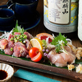 料理メニュー写真 鹿児島地鶏のたたき2種盛り（もも、むね）