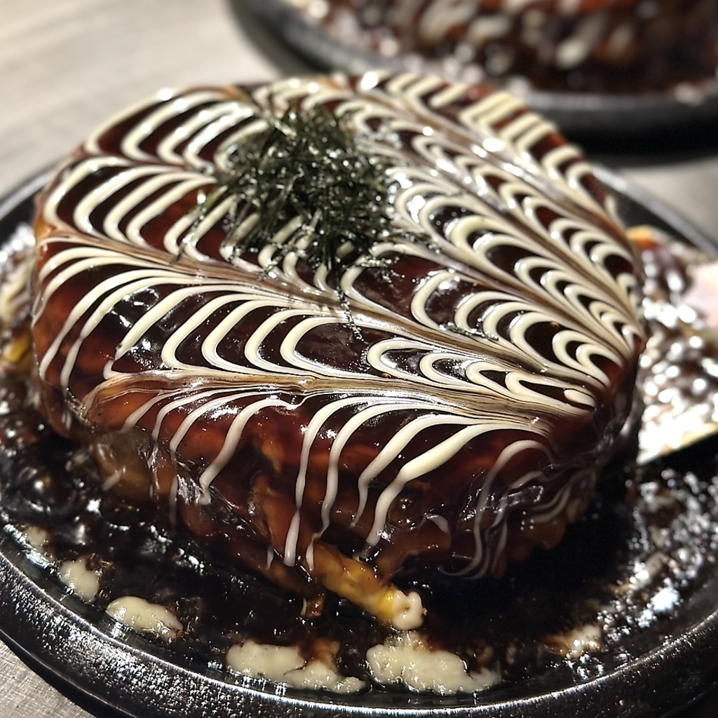 こだわりの製法を元にお届するお好み焼きのまず厚さにビックリ！実はソースなしでも旨いんです♪