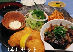 牛肉生姜焼き&帆立貝柱フライ(赤だし、ライス、サラダ、香の物付き)