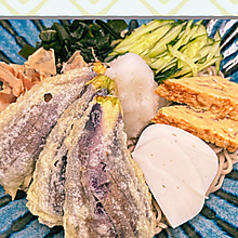 冷やしなす天おろし蕎麦