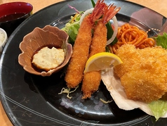 帆立貝柱フライ&大海老フライ(赤だし、ライス、サラダ、香の物付き)