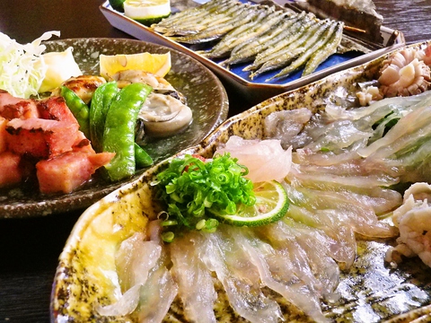 旬の魚介を使ったさまざまな海鮮料理が楽しめ、和める雰囲気の居酒屋