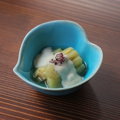 翡翠ナスの利休あんかけ
