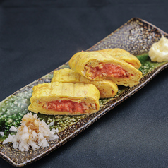 明太子と釜揚げしらすのだし巻き卵