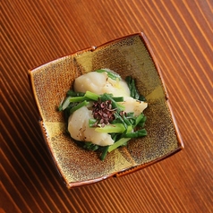 ホタテとワケギのぬた和え