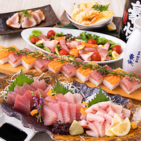 まぐろ、寿司、天ぷらなど全て食べ放題