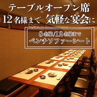 【個室完備】2名～86名様でご利用可能。お座敷個室。