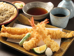 国産天然活〆穴子と海老の上天せいろ