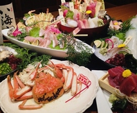 カニ、白イカ、のどぐろ、猛者エビ山陰自慢の海鮮が豊富