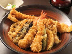 国産天然活〆 穴子と海老と季節野菜の上天丼