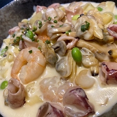 【クリーム味】シーフードクリームフェットチーネ