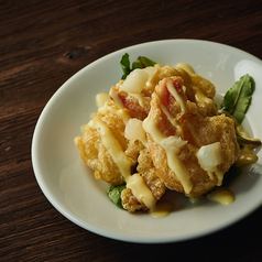 海老フリットの桃マヨネーズ和え