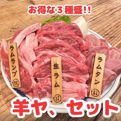 羊ヤセット(肩ロース、ランプ、ラムタン、本日の野菜2種)