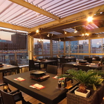 快適さを追求したビアガーデン！広々としたテラス席は、友人や同僚とリラックスしながら過ごせます☆