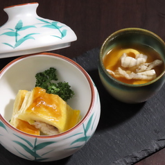 鯵のパイ包み焼 フグの茶碗蒸し