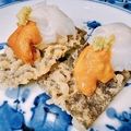 料理メニュー写真 生雲丹とアオリイカで頂く海苔天
