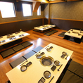 座敷・掘りごたつ席は最大20名様でご宴会等の利用が可能です。