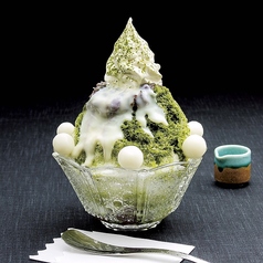 かき氷 抹茶金時白玉ソフトミルク