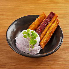 2種の芋タルトアイスとさつま芋のはちみつがけ